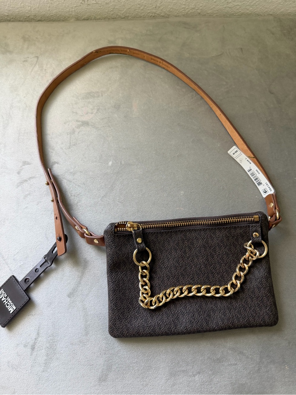Chain accent brow crossbody bag